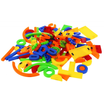 Zestaw kolorowych Magnesów dla dzieci 3+ Zabawka edukacyjna + Cyferki Literki Figury Linie 128 el.